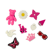 Pack of 9 Charms - Pink & White