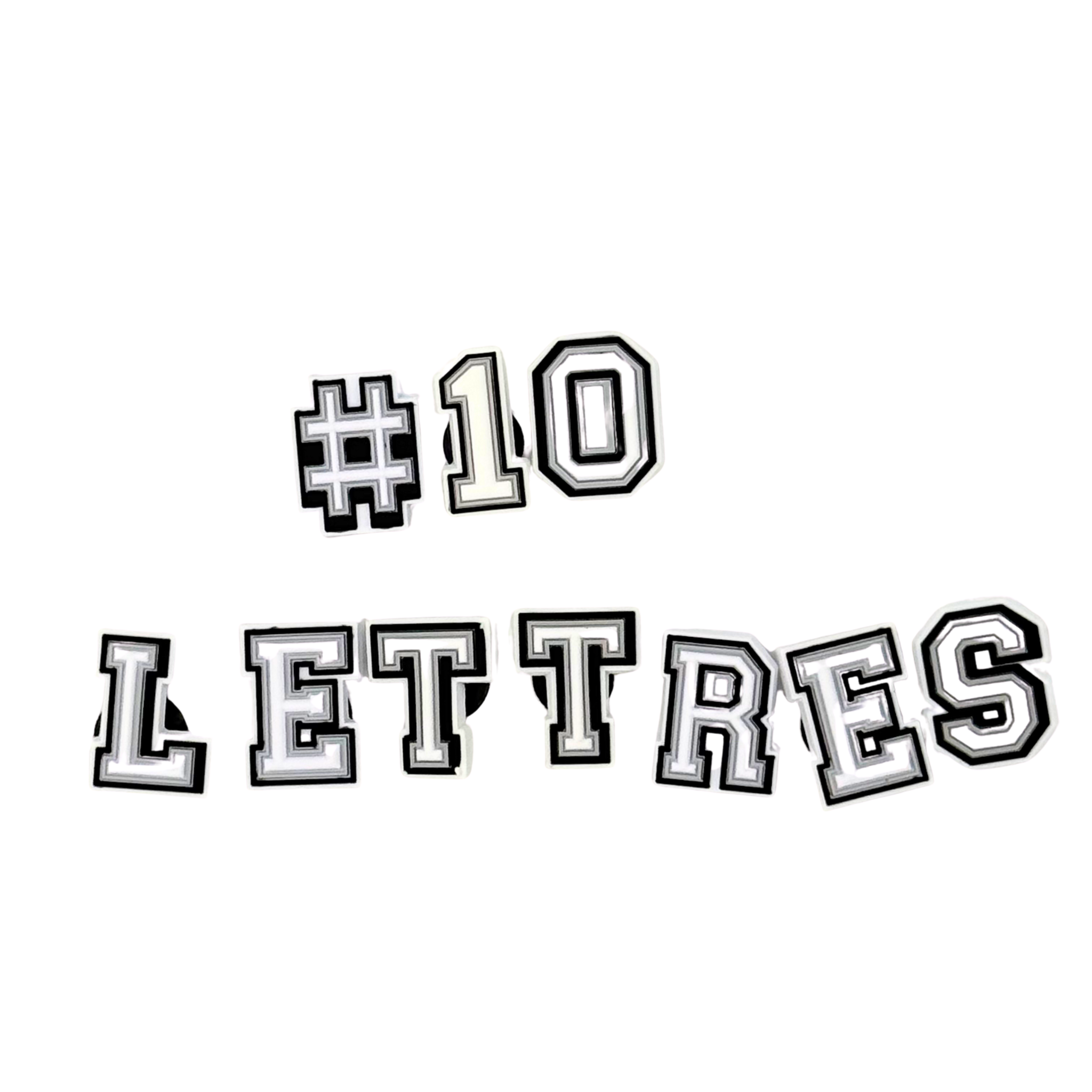 Pack of 10 Charms - Numbers and Letters