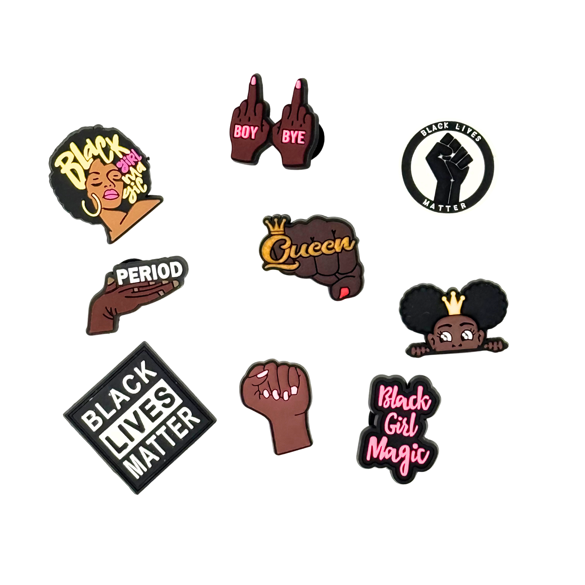 Pack of 8 Charms - BLM Girl