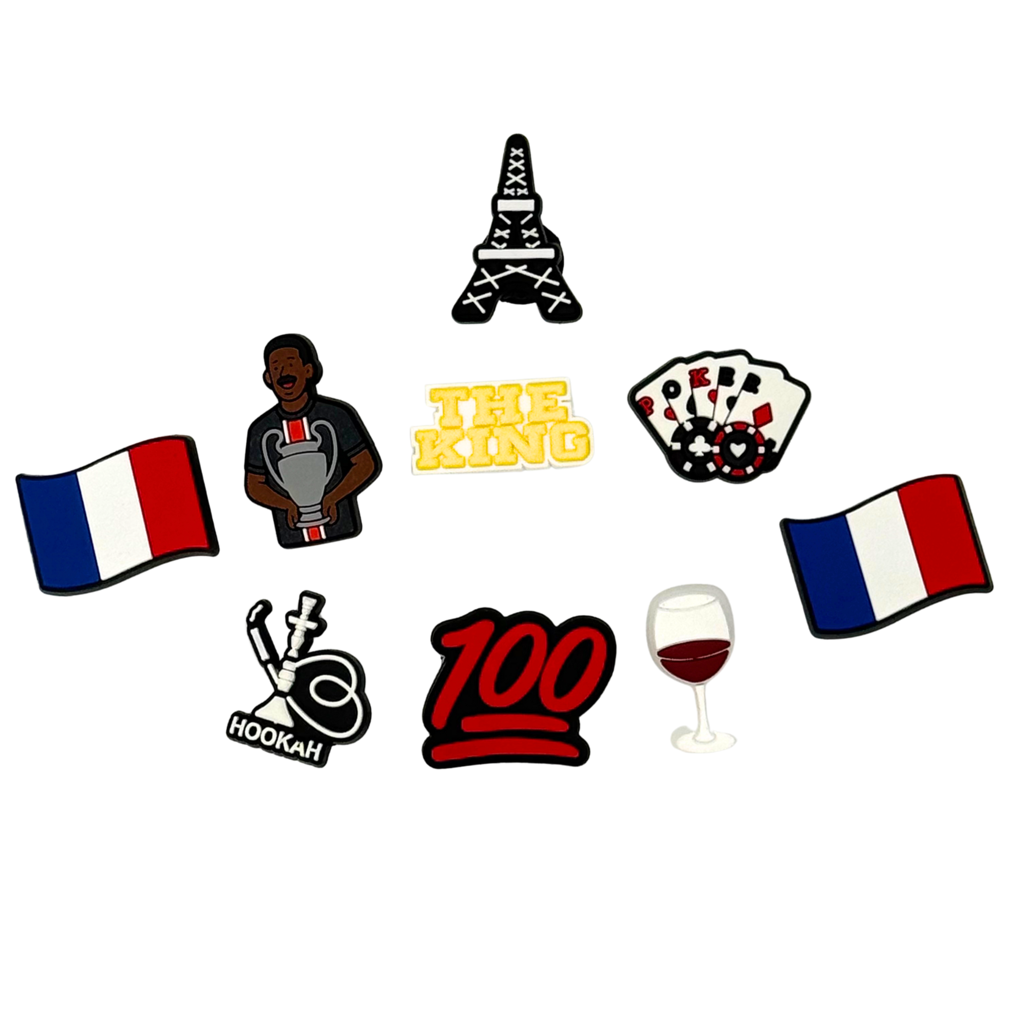 Pack of 8 Charms - France