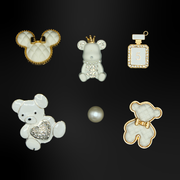 Clogs Charms - White Metallic