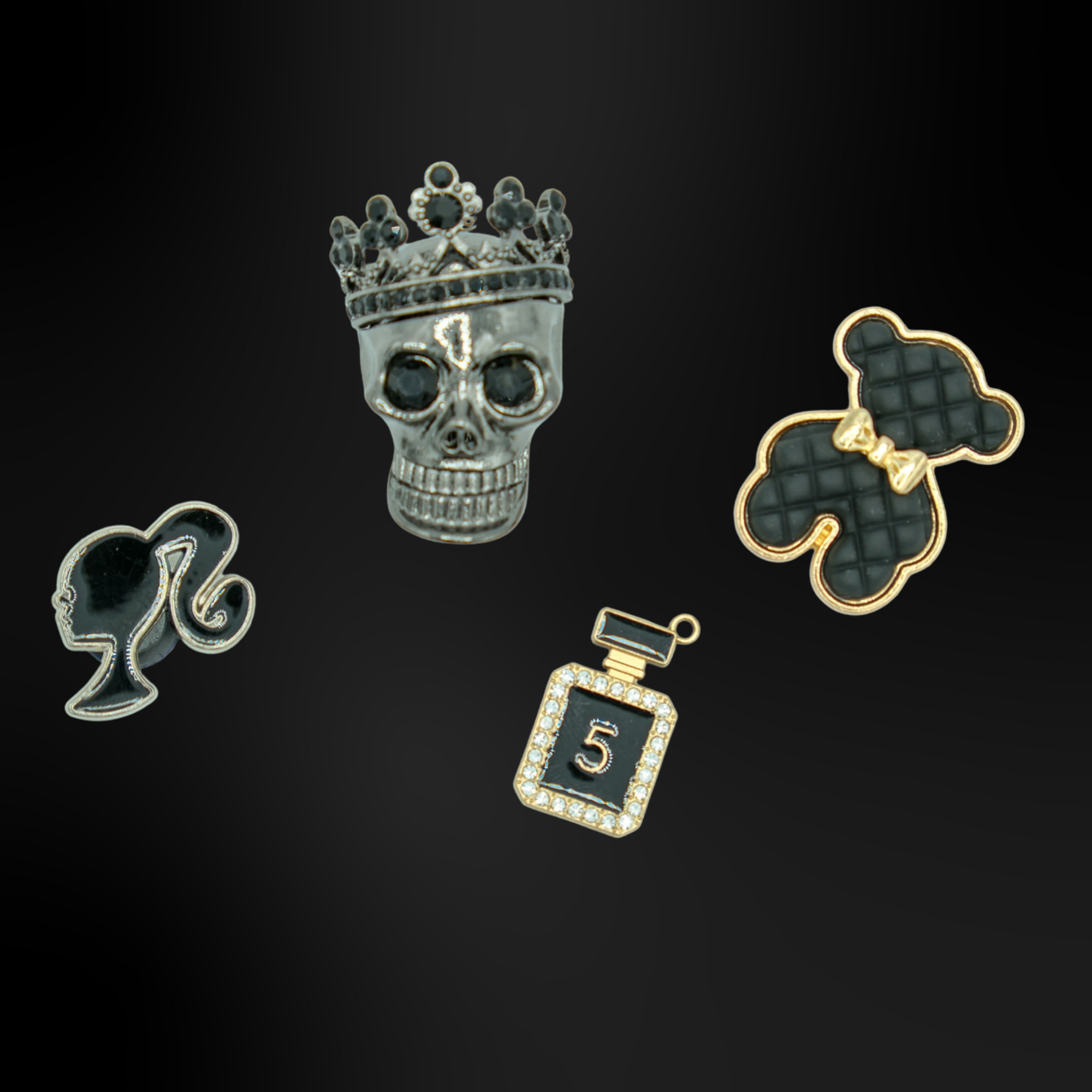 Clogs Charms - Black Metallic