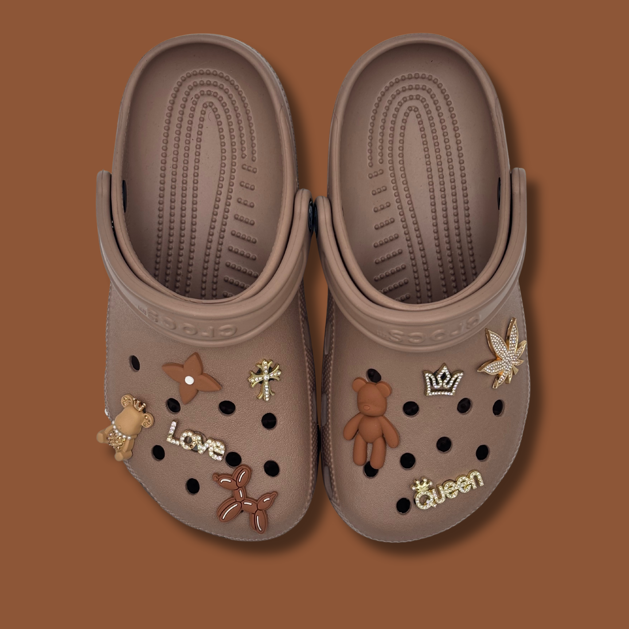 Brown and Gold Clogs