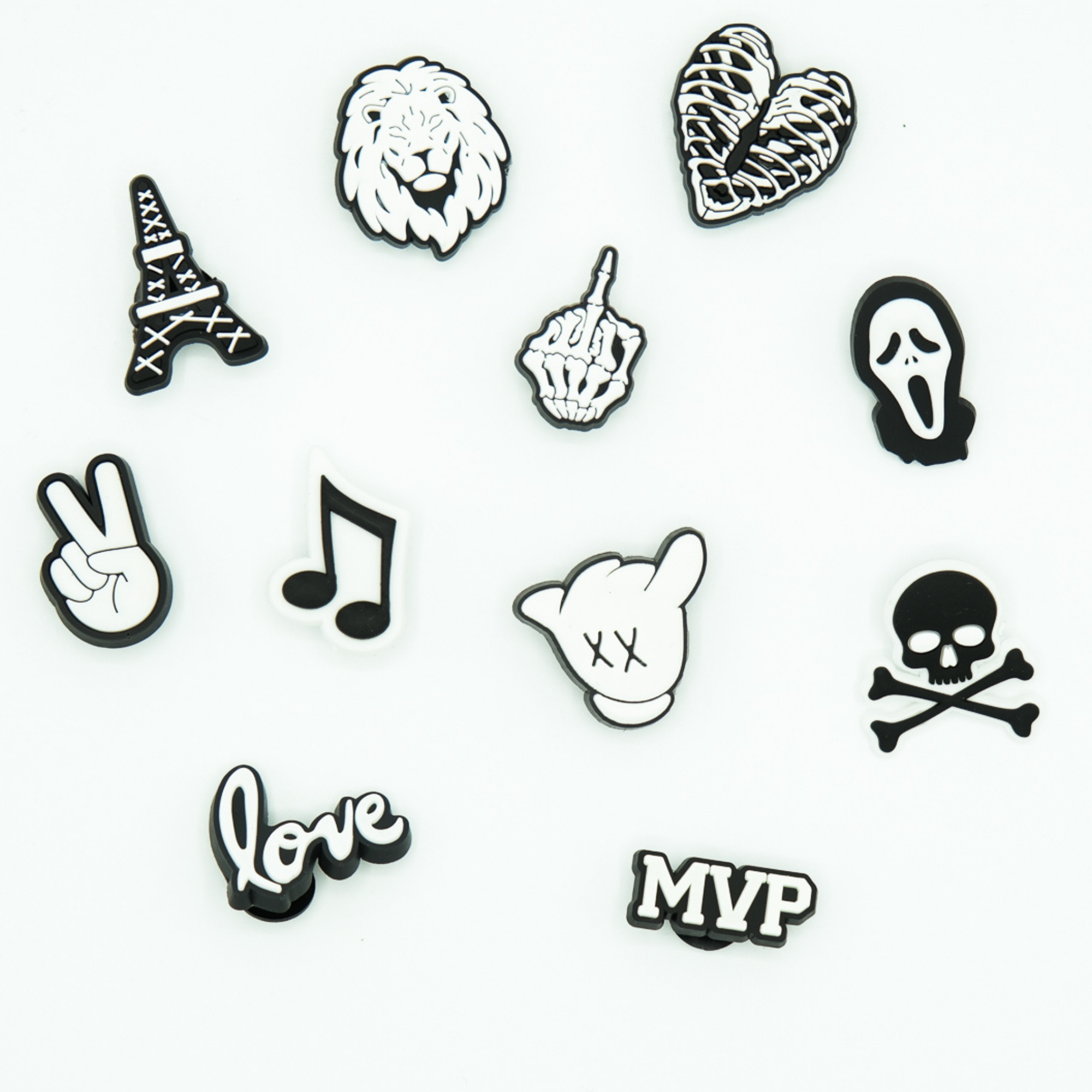 Clogs Charms - Black & White