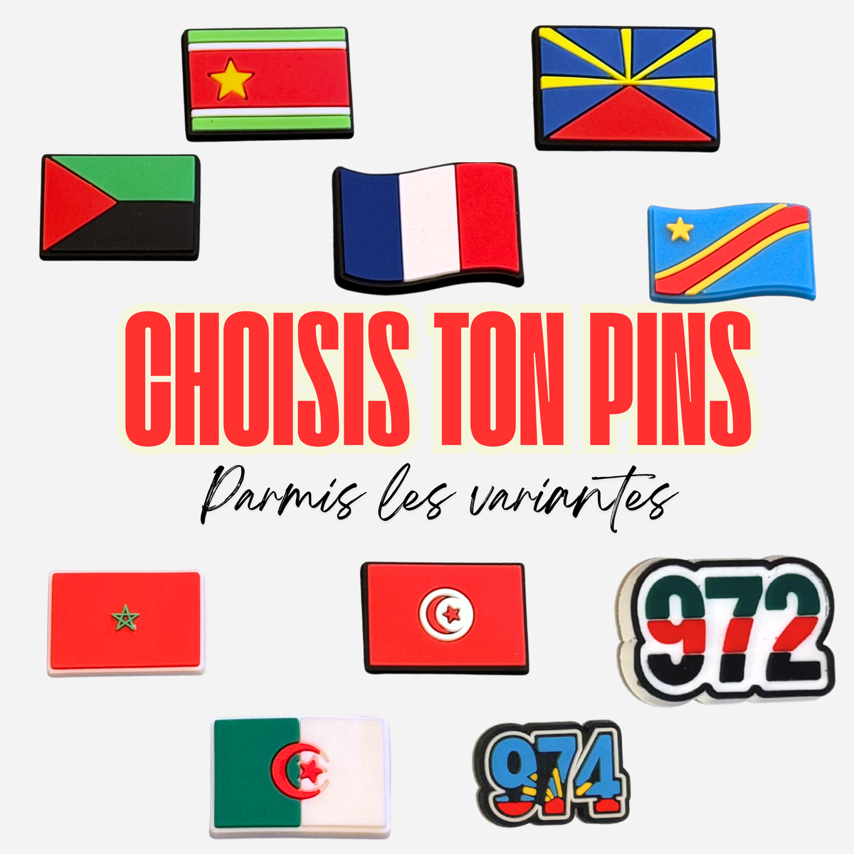 Pins for Clogs - Countries, Departments and Area Codes