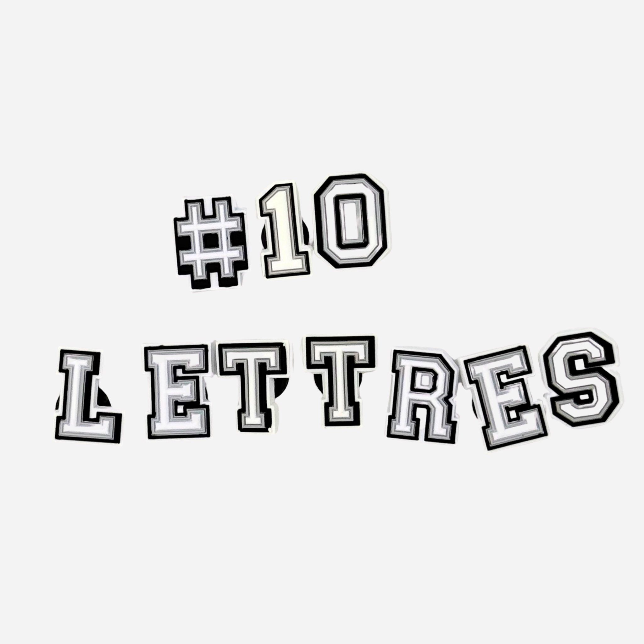 Pack of 10 Charms - Numbers and Letters