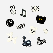 Pack of 11 Charms - Black & White