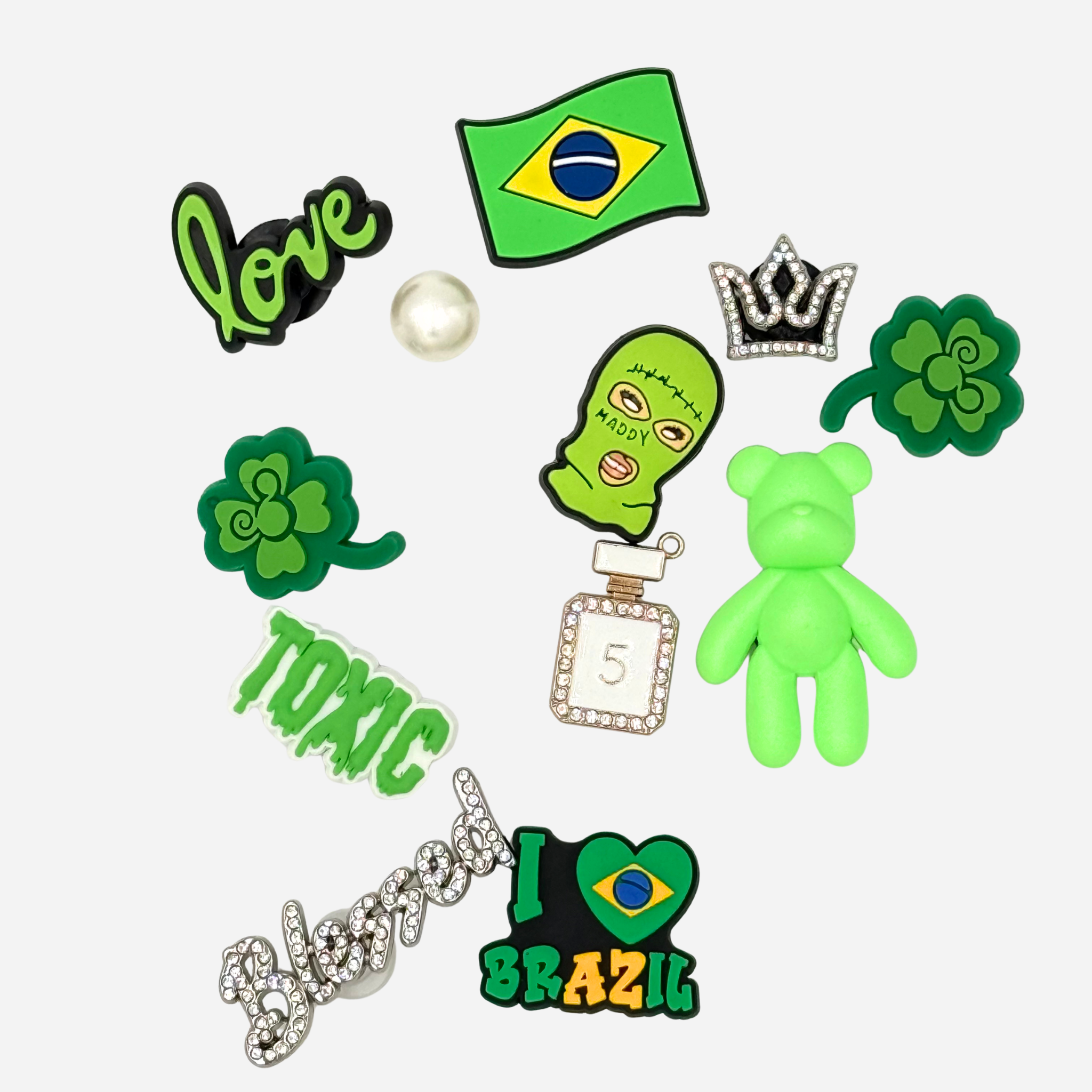 Pack of 11 Charms - Shiny Brazil