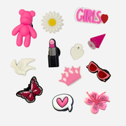 Pack of 9 Charms - Pink & White