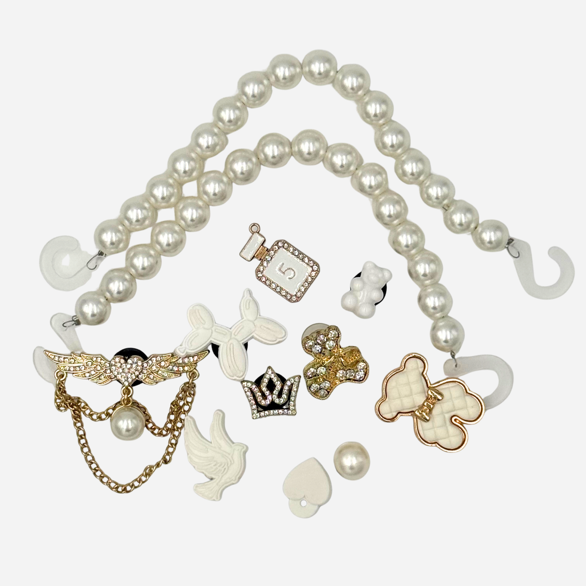 Pack of 12 Charms - Shiny White