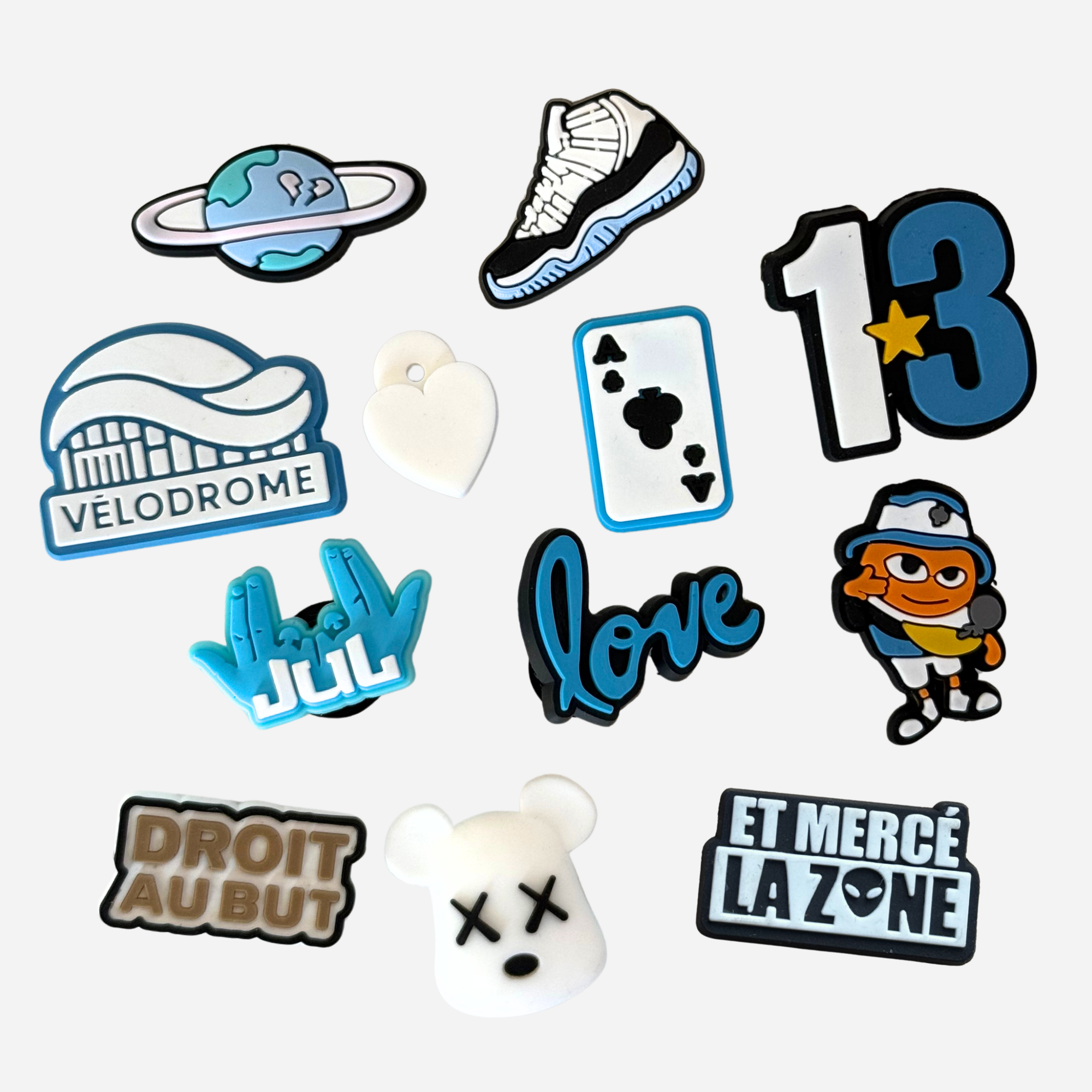Pack 12 pin's pour Clogs - Marseille Bleu Ciel