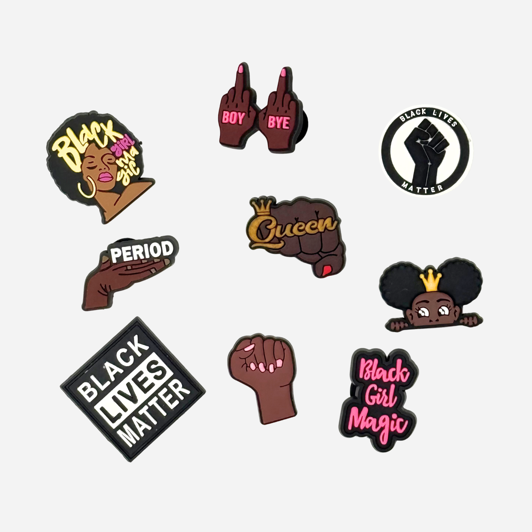 Pack of 8 Charms - BLM Girl