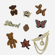 Pack of 9 Charms - Brown & Gold