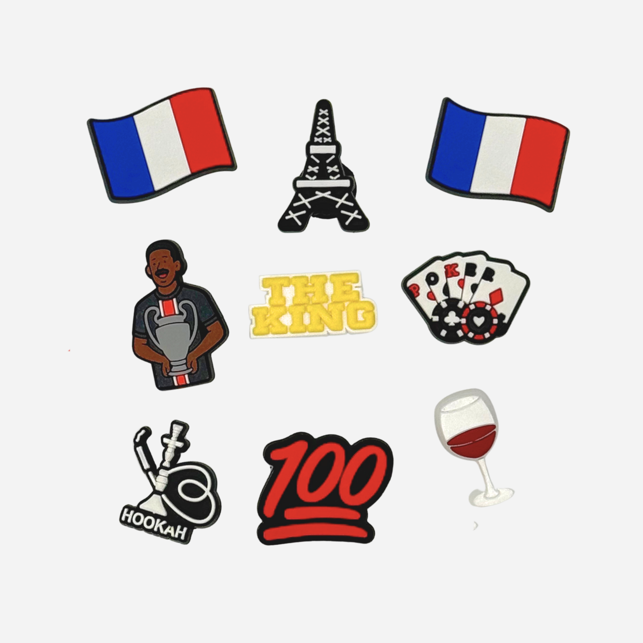 Pack of 8 Charms - France