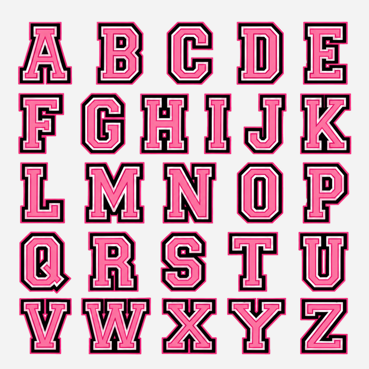 Clogs Charms - Pink Letters