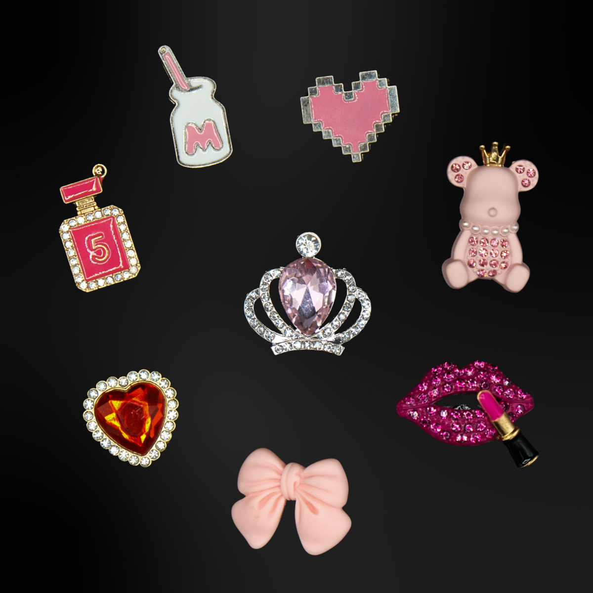 pins pour clogs metallique rose
