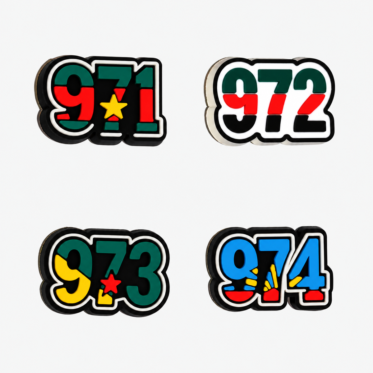 Pins for Clogs - French Overseas Departments and Territories