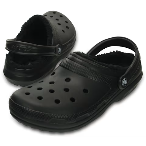 Black Fur Crocs