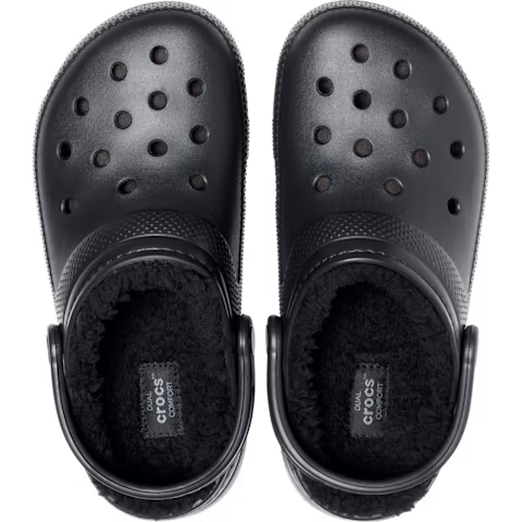 Black Fur Crocs