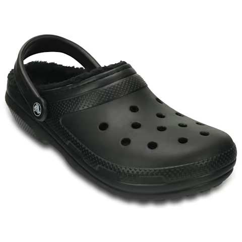Black Fur Crocs