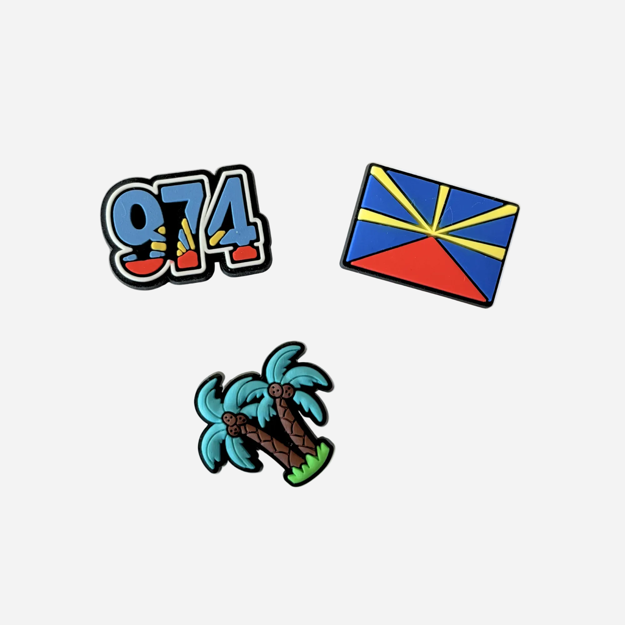 pins pour crocs reunion drapeau palmier