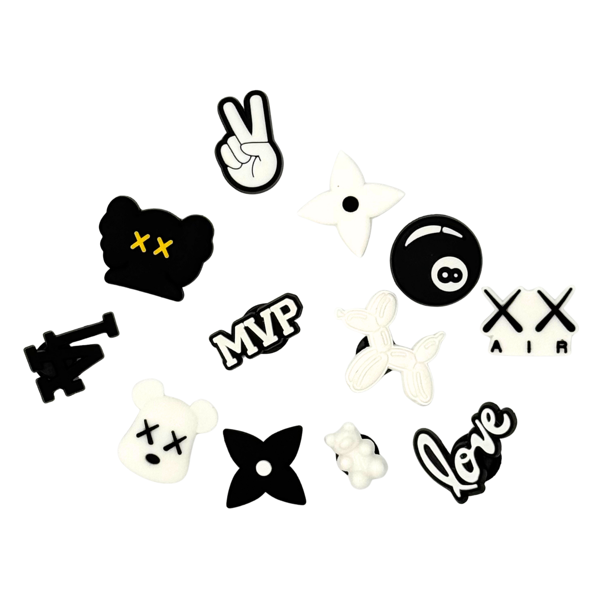 pack pins black and white