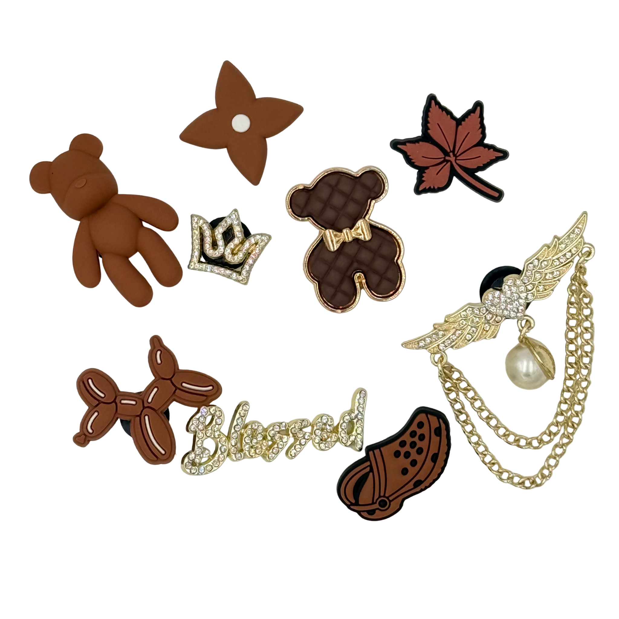 pack pins brown gold