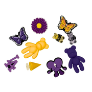pack pins purple yellow