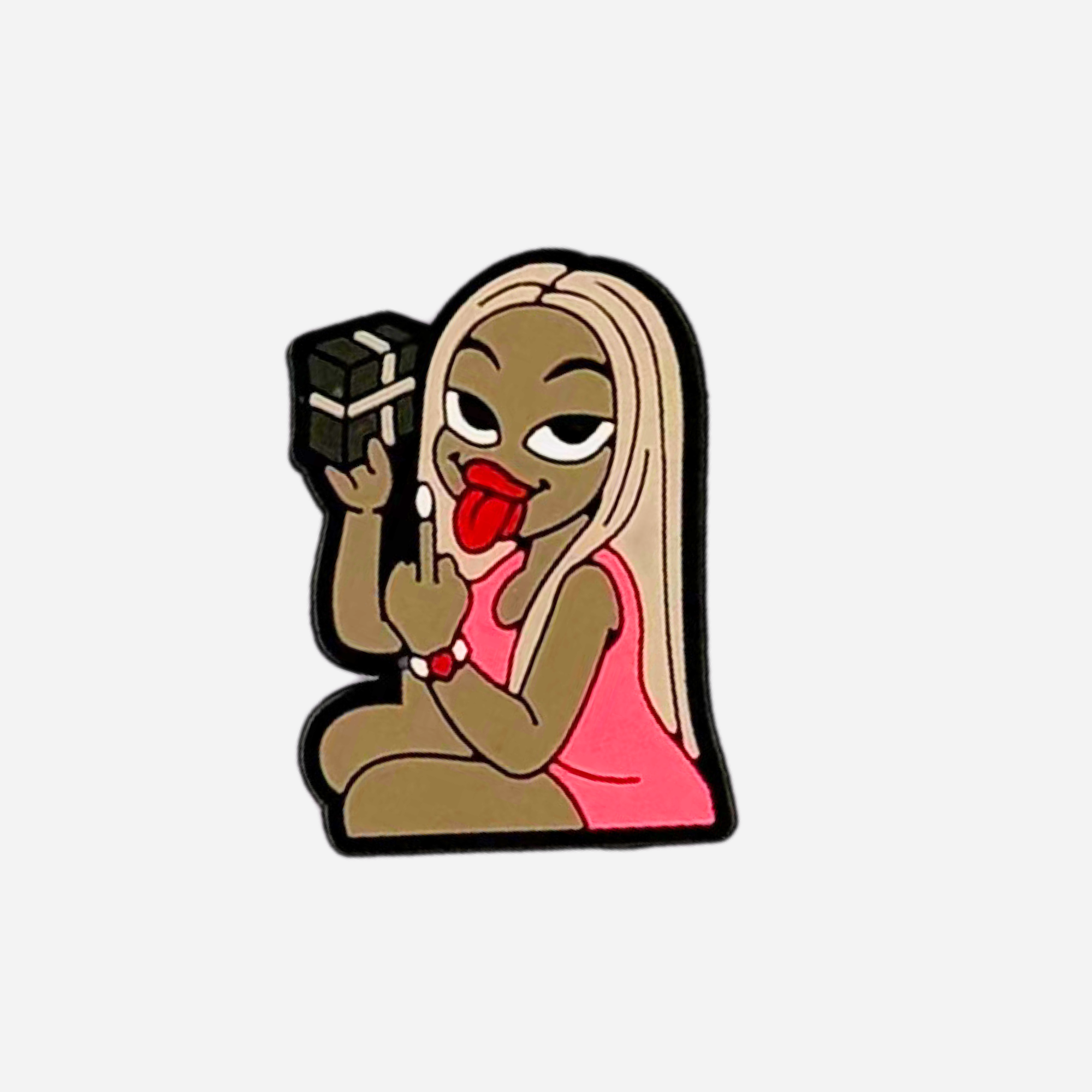 pins femme et liasse billet