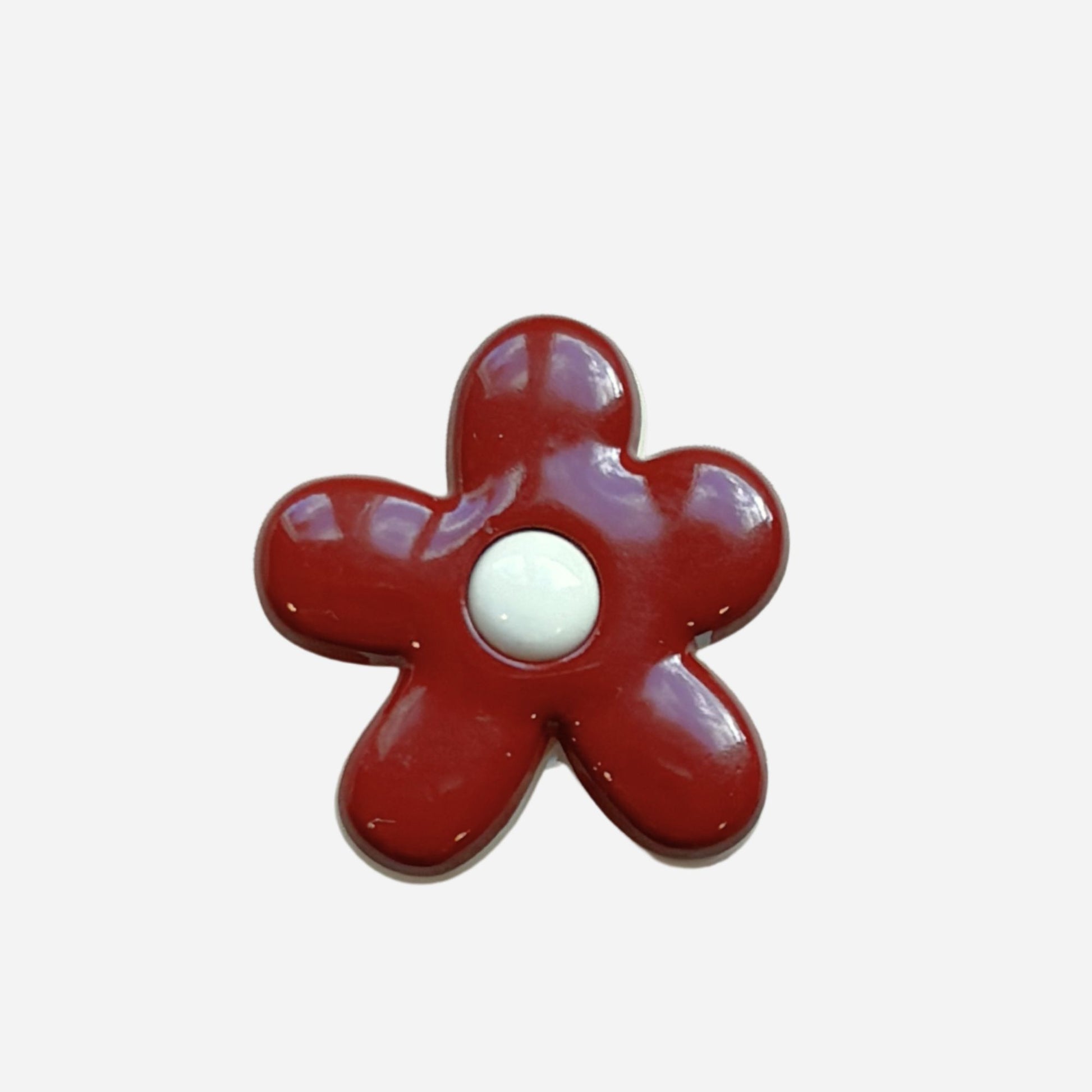 pins fleur resine rouge