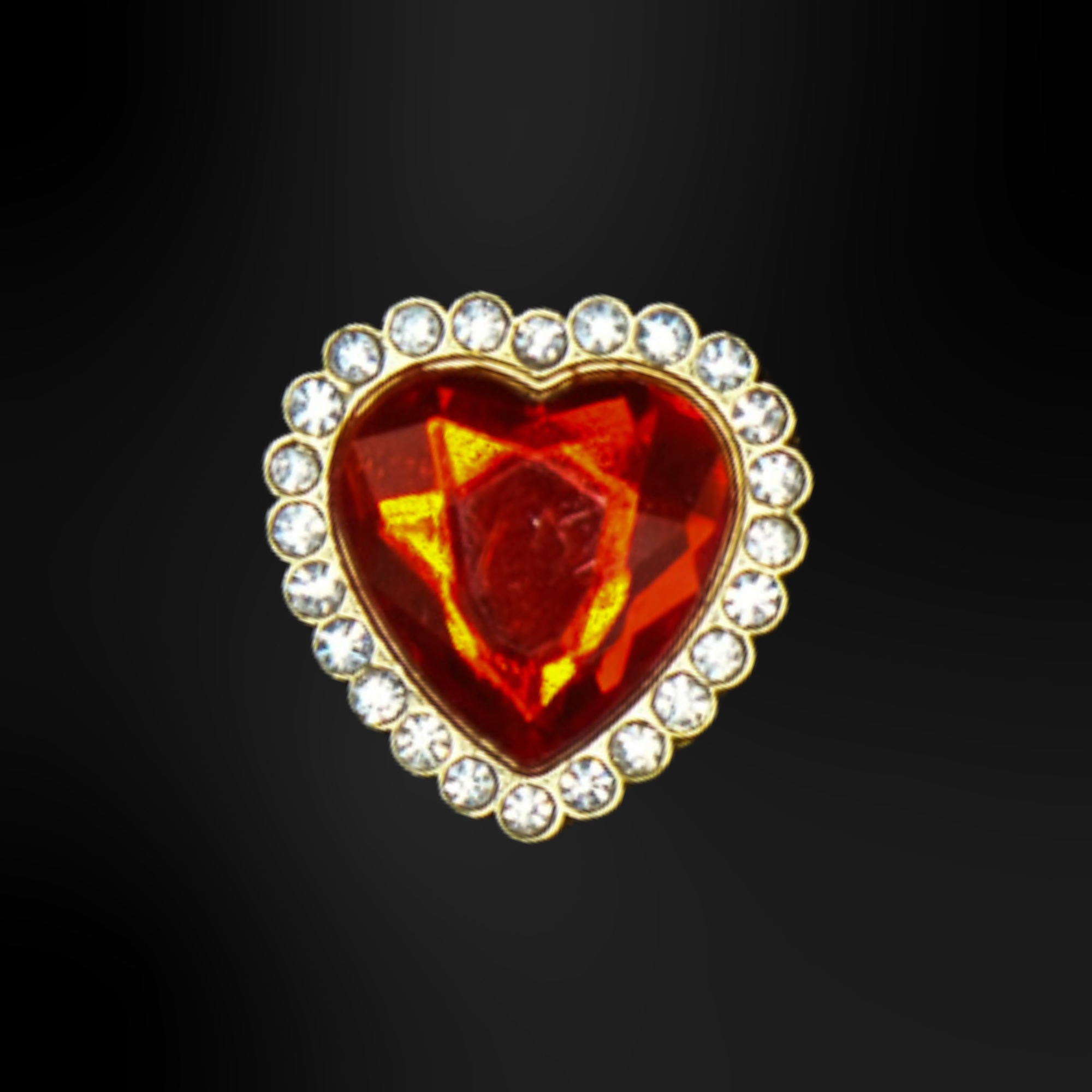 pins metallique coeur rouge