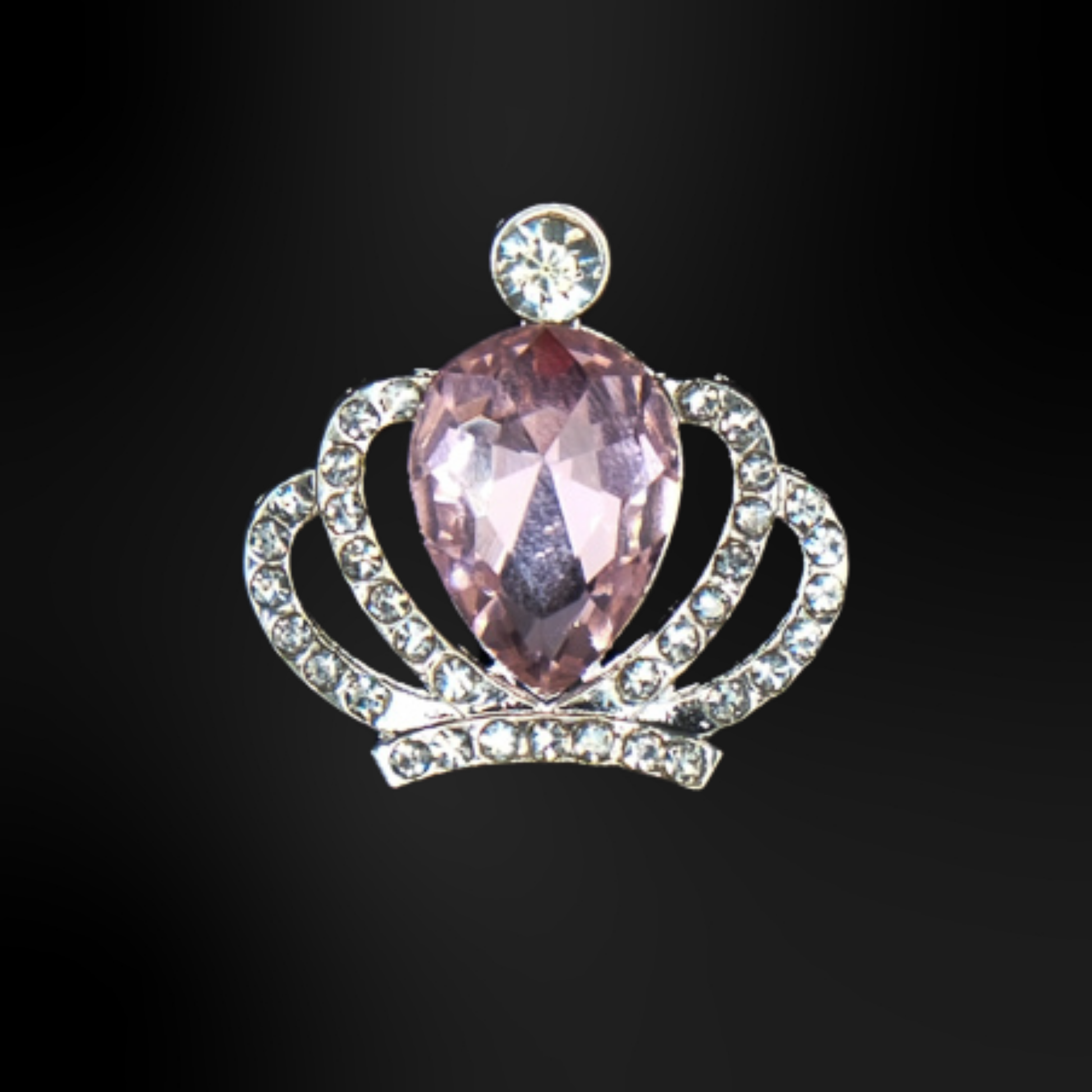 pins metallique couronne rose