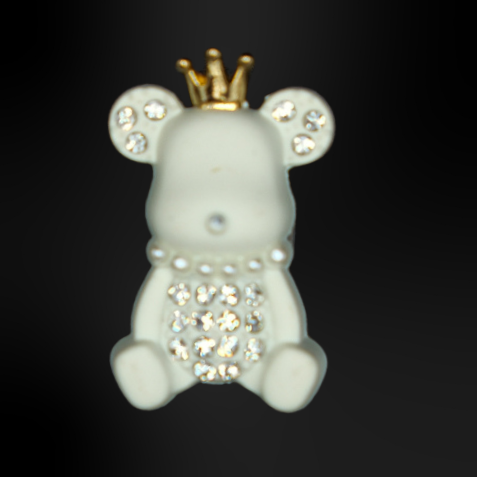 pins metallique our blanc couronne
