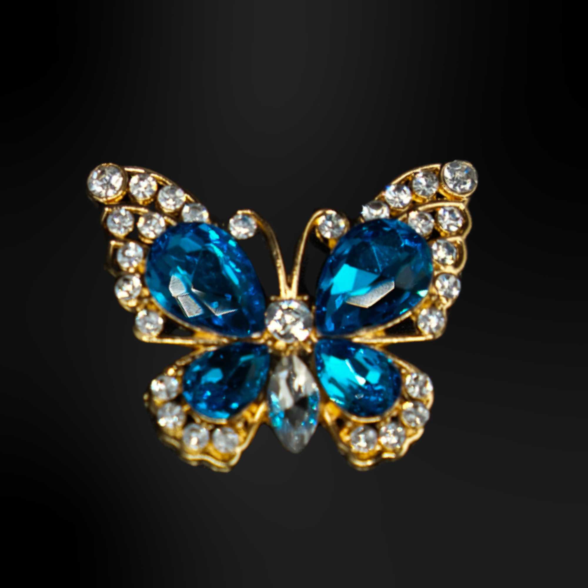 pins metallique papillon bleu