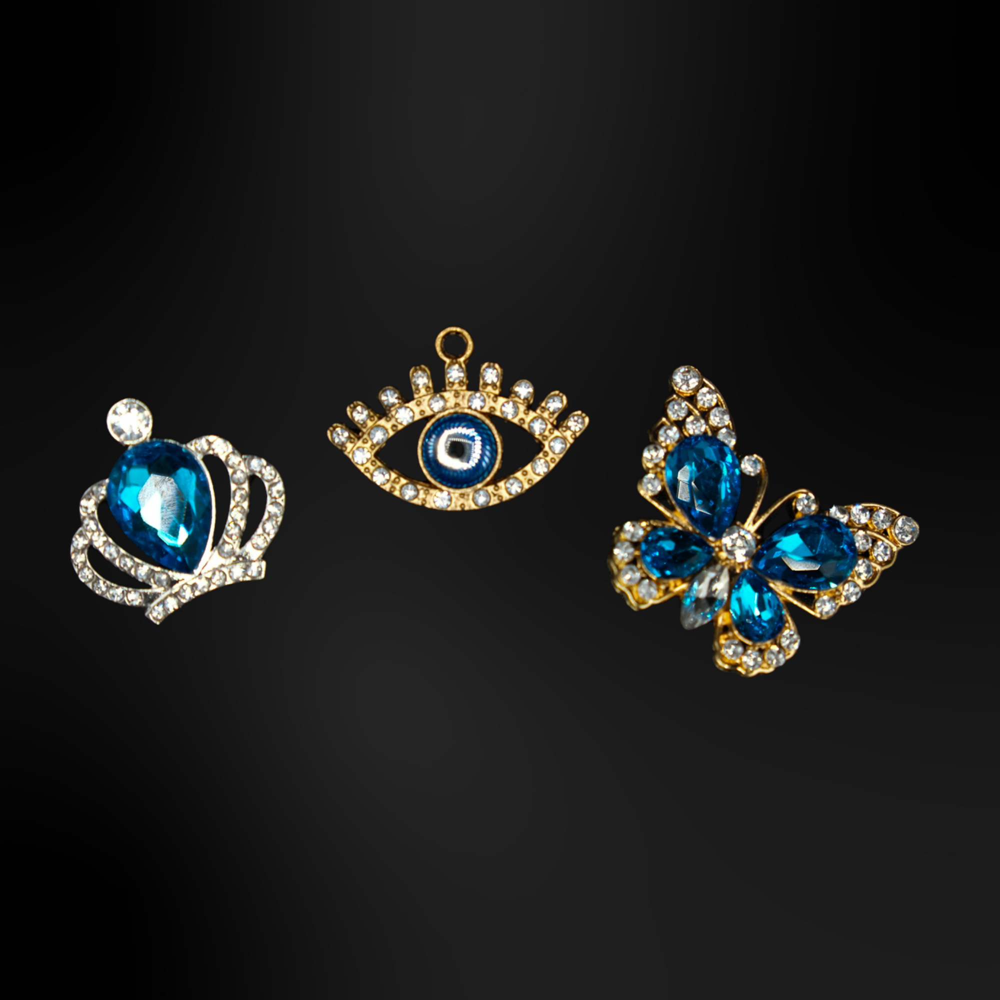 pins pour clogs metallique bleu