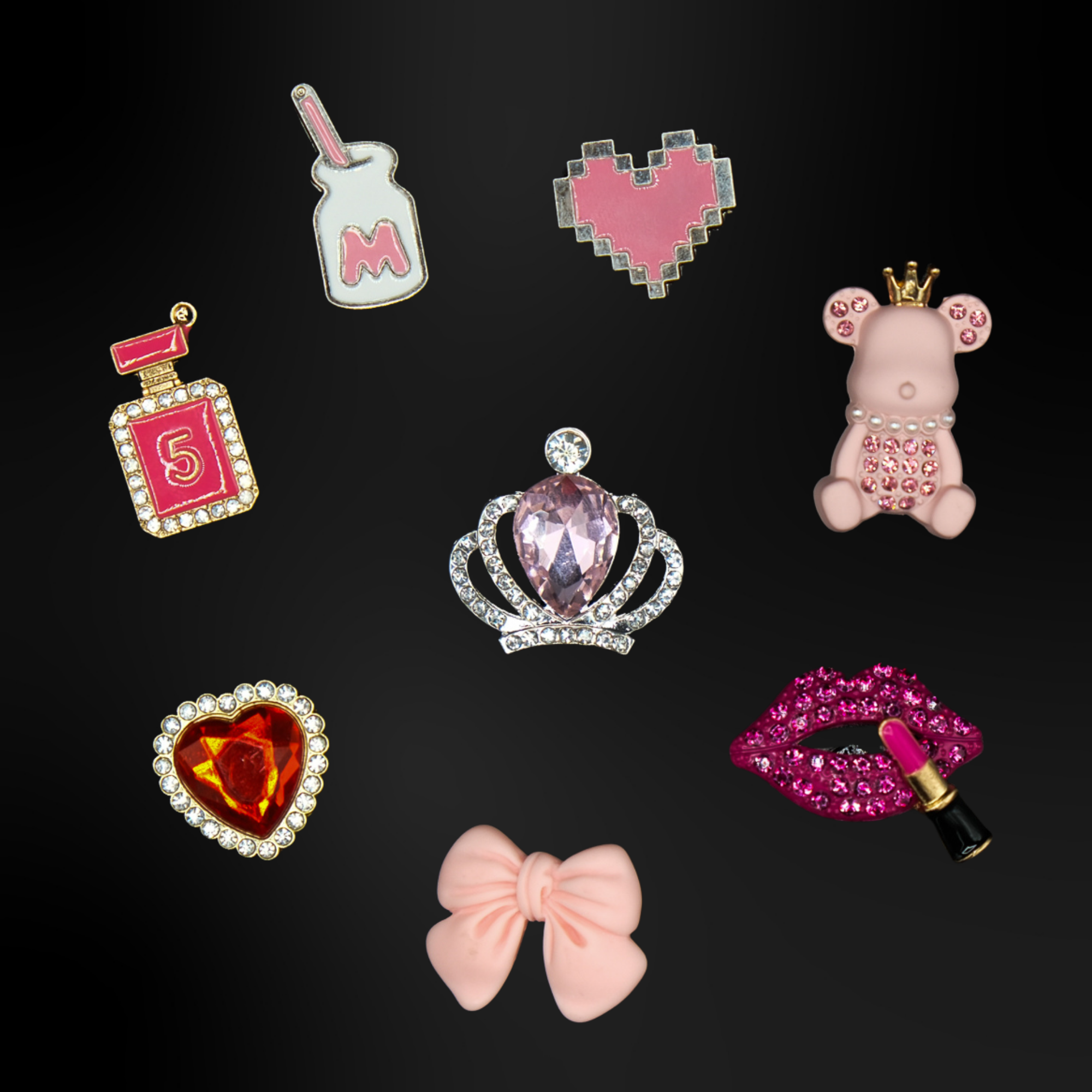 pins pour clogs metallique rose