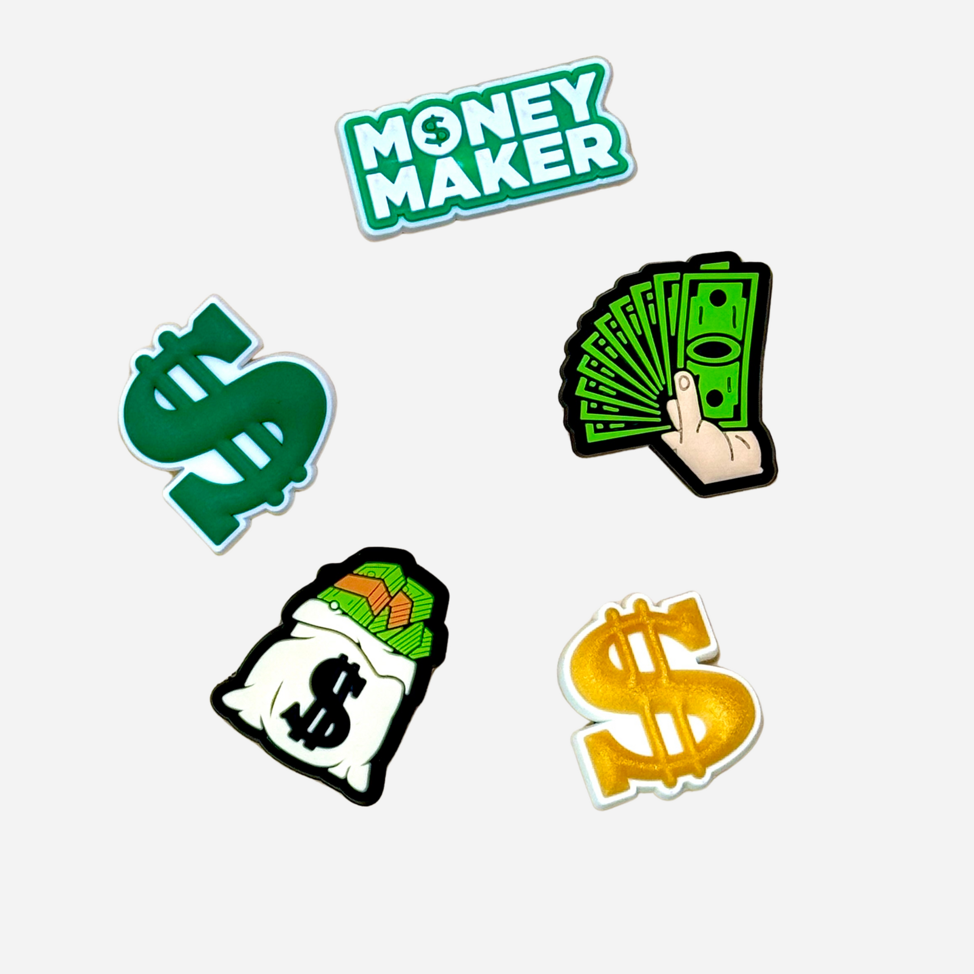 pins pour clogs money argent
